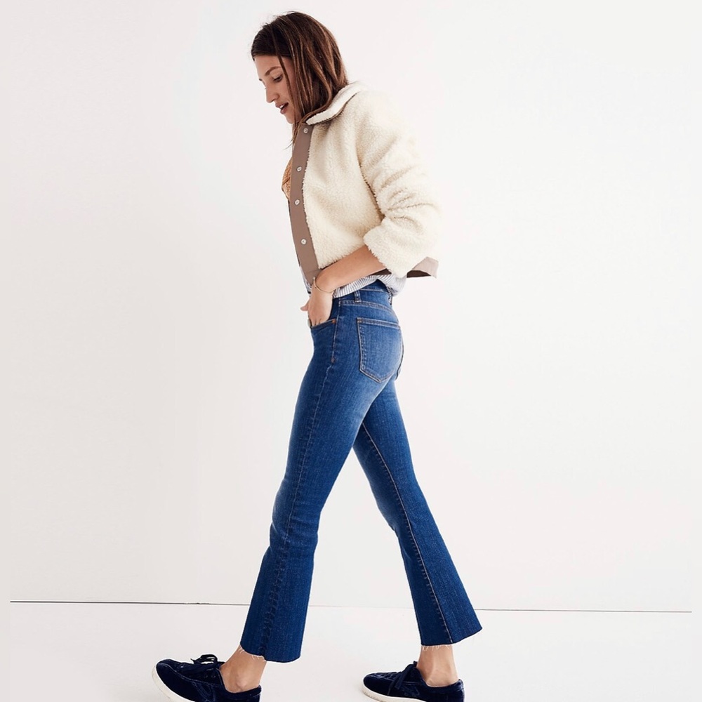 Madewell Cali Demi Boot Cut Frayed Hem Blue Jeans Sz 27 S